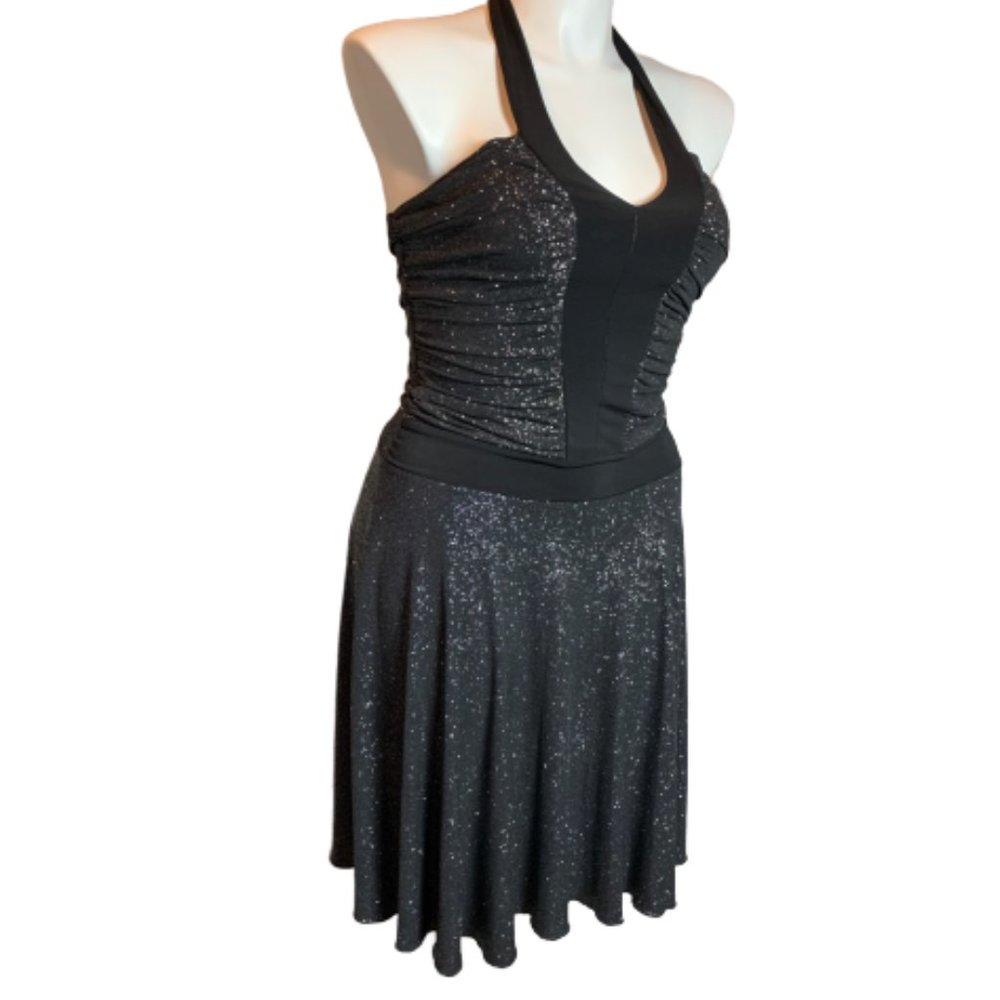 Enfocus Black Shimmer Halter Dress
